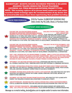 ELEMENTARY REMOTE/ONLINE 2025-2026 RECORDED ECR WRITING AND READING TRAININGS