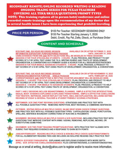 SECONDARY REMOTE/ONLINE 2025-2026 RECORDED ECR WRITING AND READING TRAININGS