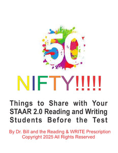 50 Nifty Things to Share with Your STAAR 2.0 Reading and Writing Students Before the Test