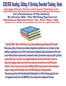 PART ONE: ECR/SCR/NON-MULTIPLE CHOICE/EDITING AND REVISING RECORDED TRAININGS  CHRISTMAS SEASPON SPECIAL $25