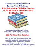 One on One Zoom Lessons for Reading, Writing, and/or Other Subjects