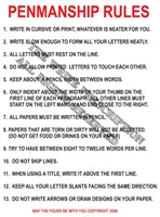 Penmanship Rules Poster