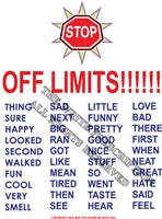 Off Limits Vocabulary Poster